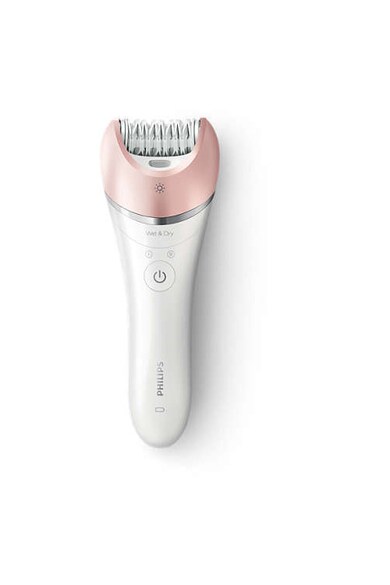 Philips Epilator  Satinelle Advanced Wet & Dry BRE640/00, 32 Puncte de prindere, 2 viteze, Acumulator, Alb Femei