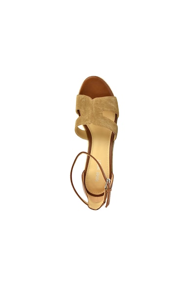 NINE WEST Sandale wedge tip espadrile din piele si piele intoarsa Adelyn Femei