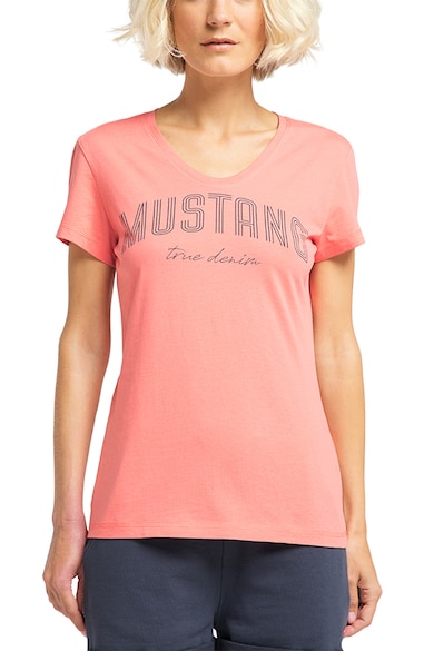 Tricou cu imprimeu logo - Roz somon