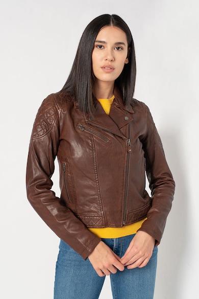 Pepe Jeans London Jacheta biker de piele Alba Femei