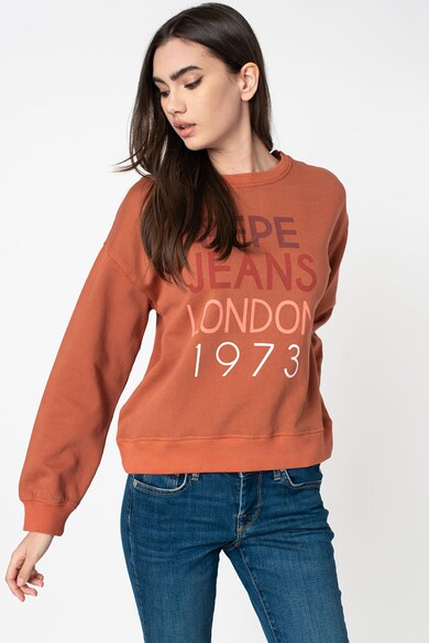 Pepe Jeans London Marta laza fazonú logómintás pulóver női