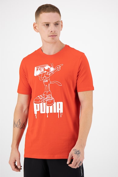 Puma Tricou cu decolteu la baza gatului si imprimeu cu desene Super Sound Barbati