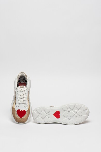 Love Moschino Telitalpú bőr sneaker nubukbőr betétekkel női