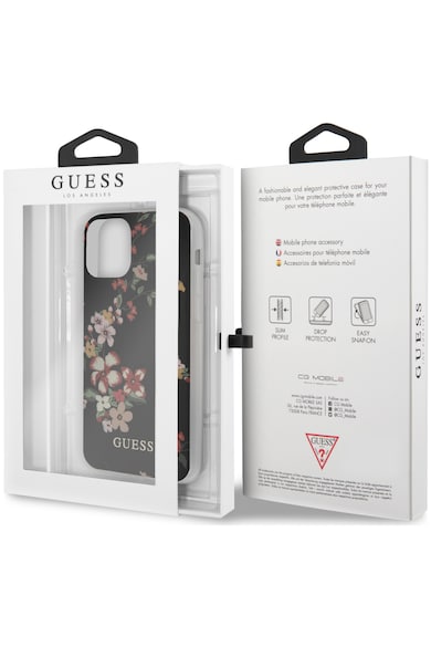 GUESS Husa de protectie  N*4 Flower pentru iPhone 11 Pro Max, GUHCN65IMLFL04, Black Femei