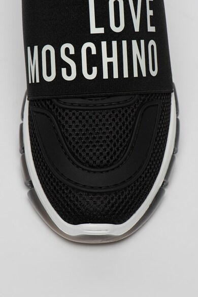 Love Moschino Pantofi sport slip-on de plasa, cu banda logo Femei
