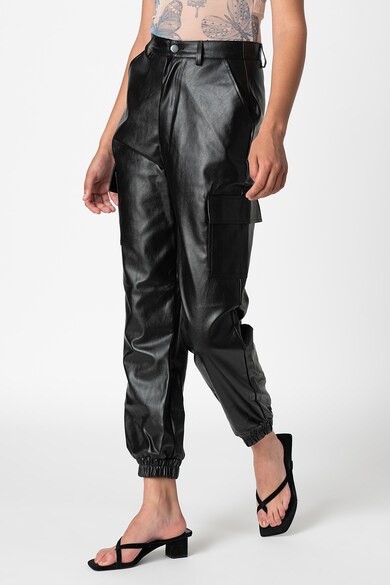 Missguided Pantaloni de piele ecologica cu talie inalta Femei