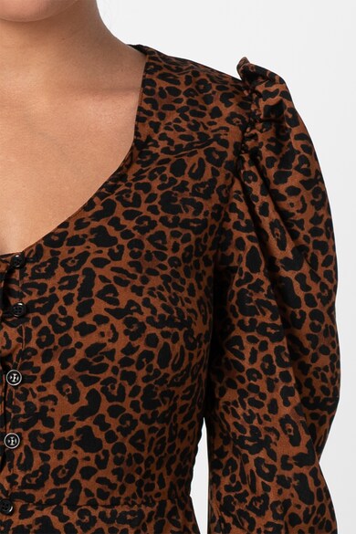 Missguided Rochie mini cu animal print si maneci bufante Femei