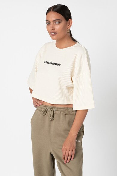 Missguided Crop felső bordázott hatással női