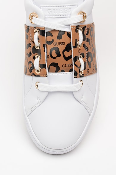 Guess Pantofi sport de piele ecologica, cu animal print Femei