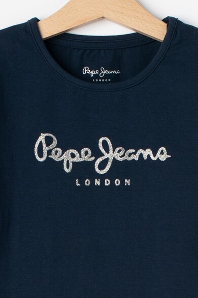 Pepe Jeans London Bluza cu maneci lungi si logo stralucitor Hana Fete