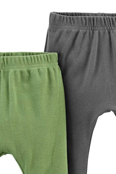 Carter's Set de pantaloni de bumbac organic - 2 perechi, Gri inchis/Verde Baieti