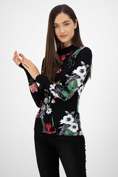 DESIGUAL Pulover tricotat fin, cu model floral Femei