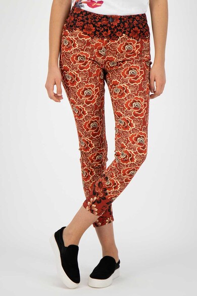 DESIGUAL Pantaloni skinny capri cu model floral Femei