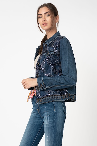 DESIGUAL Jacheta de denim cu paiete Femei