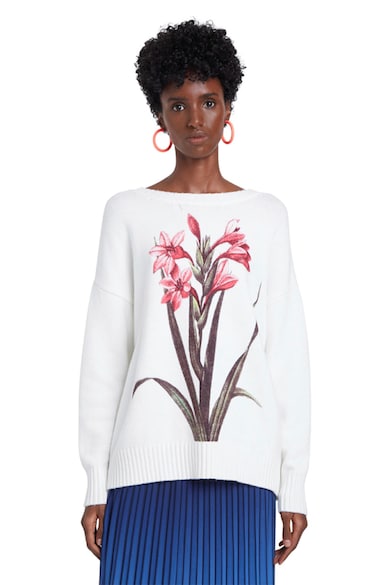 DESIGUAL Pulover tricotat fin cu imprimeu floral Femei