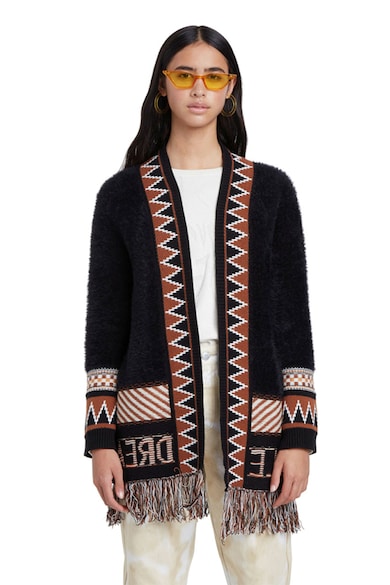 DESIGUAL Cardigan cu franjuri la terminatii Femei