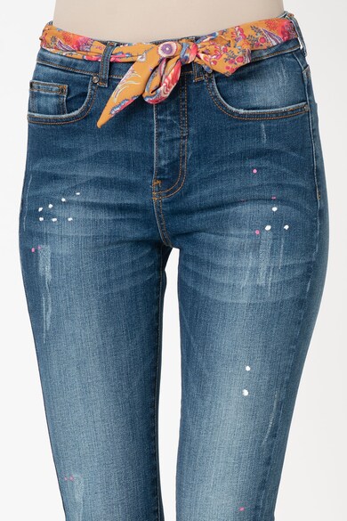 DESIGUAL Blugi crop skinny cu aspect deteriorat Femei