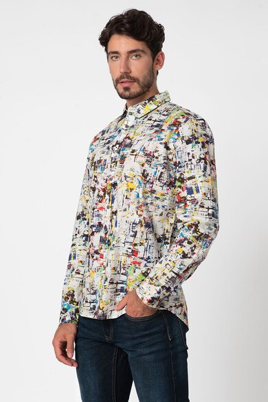 DESIGUAL Camasa cu maneci lungi si model abstract Barbati