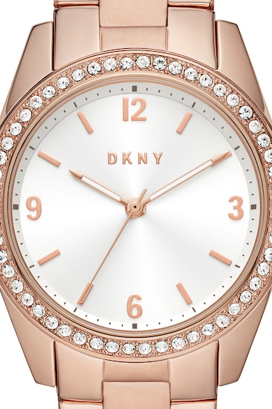 DKNY Ceas analog cu coroana decorata cu cristale Femei