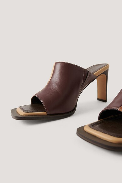 NA-KD Papuci cu toc, din piele ecologica, cu model colorblock Femei