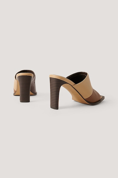 NA-KD Papuci cu toc, din piele ecologica, cu model colorblock Femei