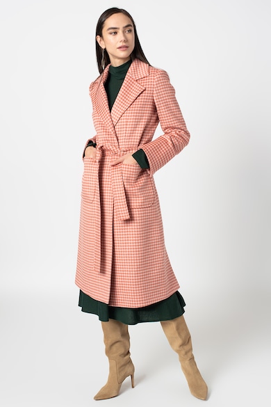 Max&Co Palton de lana cu imprimeu houndstooth Runaway Femei