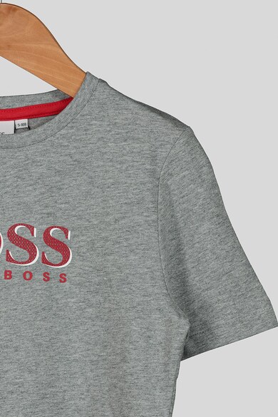 Boss Hugo Boss Tricou cu decolteu la baza gatului si logo Baieti