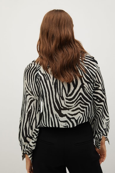 Mango Bluza cu maneci lungi si animal print Zebra Femei