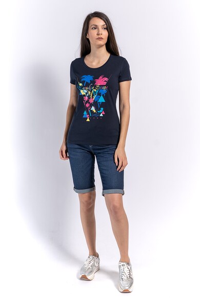 Kenvelo Tricou cu imprimeu grafic contrastant Femei