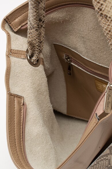 Pierre Cardin Tote fazonú műbőr táska kígyóbőr hatású részletekkel női