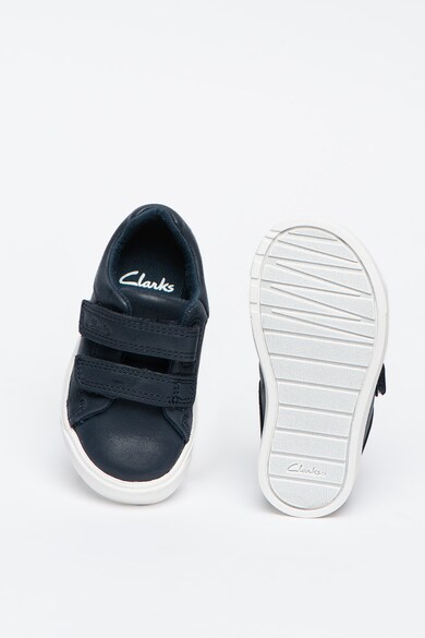 Clarks Pantofi sport de piele cu benzi velcro City Oasis Fete