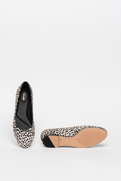 Clarks Balerini de piele cu par scurt si animal print Grace Piper Femei