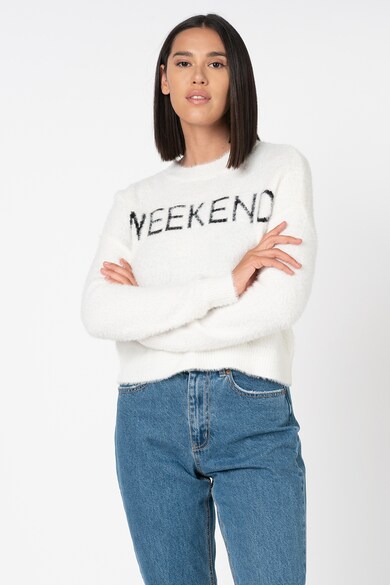 Only Pulover pufos cu model text Weekend Femei