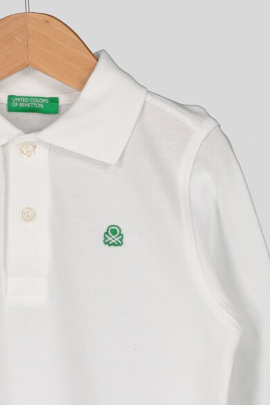 United Colors of Benetton Bluza polo din material pique cu logo brodat discret Baieti