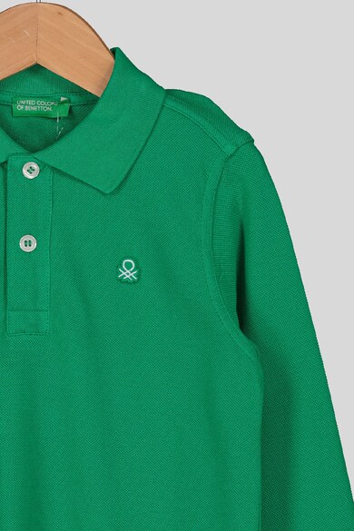 United Colors of Benetton Bluza polo din material pique cu logo brodat discret Baieti