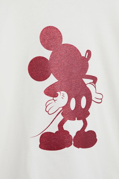 Mango Bluza cu maneci cazute si imprimeu Mickey Mouse Fete