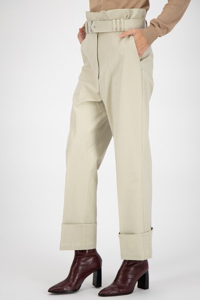 Sportmax Code Pantaloni din amestec de lyocell cu talie inalta si curea Femei