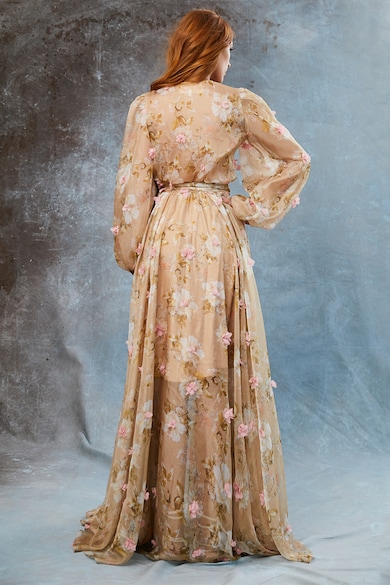 MIAU by Clara Rotescu Ithaca virágmintás selyemtartalmú ruha női