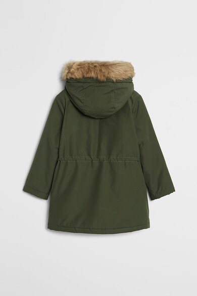 Mango Geaca parka cu garnitura de blana sintetica Flap Fete