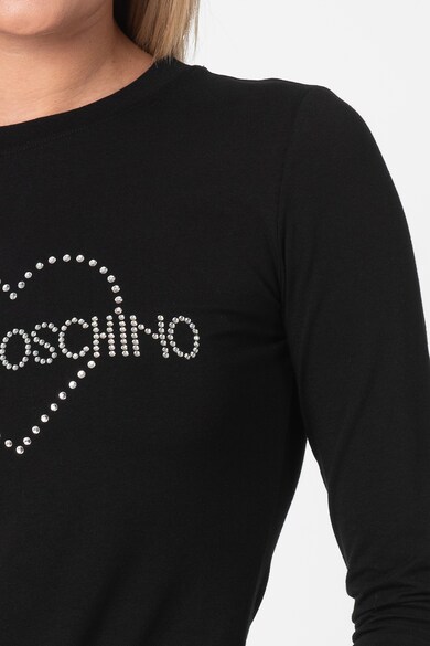 Love Moschino Блуза с лого от декоративни камъни Жени