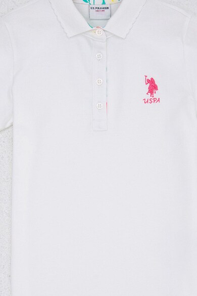 U.S. Polo Assn. Тениска с яка и бродирано лого на гърдите Момичета