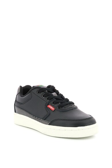 Kickers kids Pantofi sport din piele cu garnituri cu aspect metalizat Fete