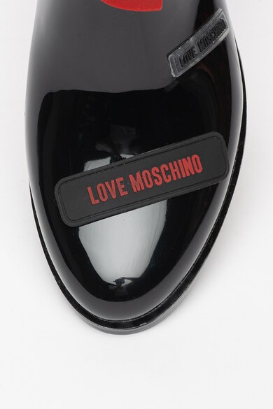Love Moschino Ghete Chelsea din piele ecologica, cu aspect lacuit Jodhpui Femei