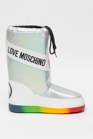 Love Moschino Cizme de iarna cu aspect metalizat Argento Femei
