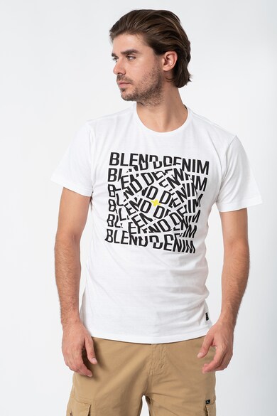 BLEND Тениска с овално деколте и лого Мъже