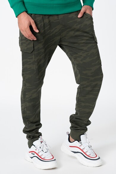 BLEND Pantaloni sport cargo cu imprimeu camuflaj Barbati