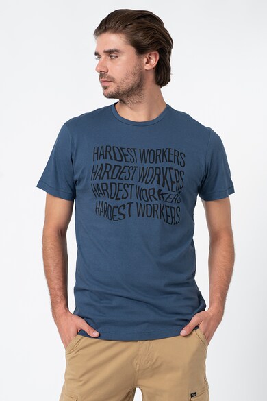 BLEND Памучна тениска с надпис Мъже