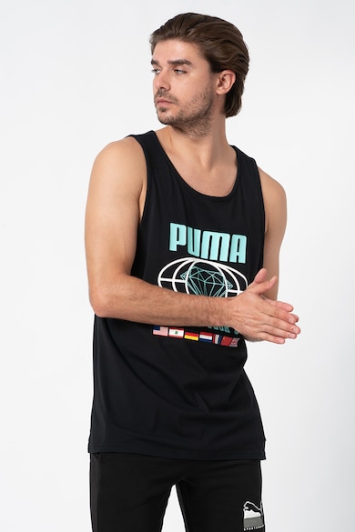 Puma Уголемен спортен топ с лого Мъже