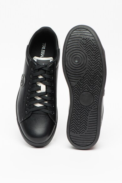 Trussardi Jeans Pantofi sport de piele ecologica, cu aplicatie logo Galium Barbati