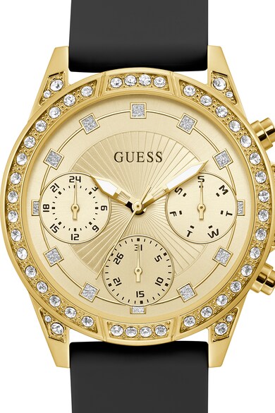 Guess Ceas cu functii multiple, decorat cu cristale Femei